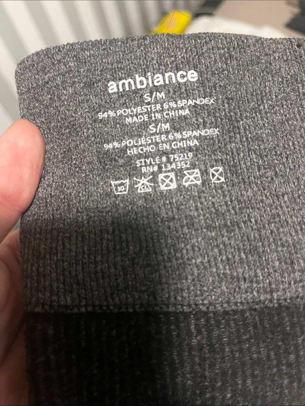 Ambiance Charcoal Gray Ribbed Leggings S/M